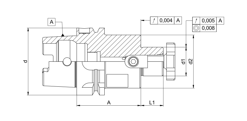 Diebold HSK-A63 Opsteekdoorn Ø22 A=50