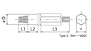 Eisen SPO-M2x0.4 Draadpenkaliber Oneway