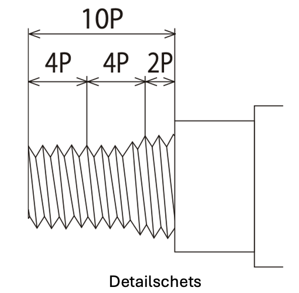 Eisen SPO-M2x0.4 Draadpenkaliber Oneway