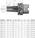 Schüssler HSK-A63 Ø25 - 4,5° - L=200 (Extra Lang) Krimpopname