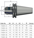 Schüssler SK40 Weldonopname Ø16 L=100 Cool Tool