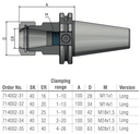 Schüssler SK40 Spantangopname ER25 L=100 DIN6499