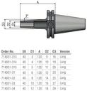 Schüssler SK40 Krimpopname Ø6 - 3° - L=120