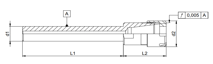 Schüssler ER11Mini Spantang verlengopname Ø16 L=169 Cilindrische uitvoering
