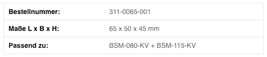 BEST Kruis Zachte-Bekken-Alu BSM-115-KV SET 65x50x45