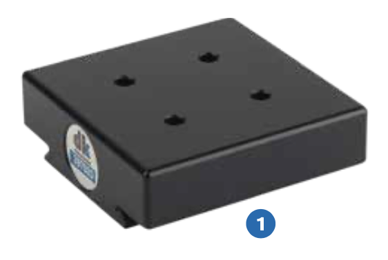 DK 397030 Adapter plate with 4 mounting holes for M4 with cross interface, 60 x 60 x 20 mm