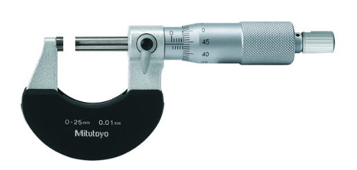 Mitutoyo 102-301 Outside Micrometer with Heat Ins. Plate 0-25mm, 0,01mm