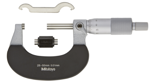 Mitutoyo 102-302 Outside Micrometer with Heat Ins. Plate 25-50mm, 0,01mm