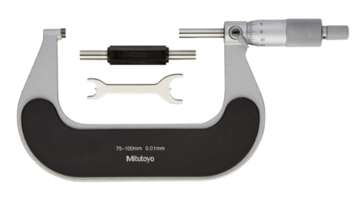 Mitutoyo 102-304 Outside Micrometer with Heat Ins. Plate 75-100mm, 0,01mm