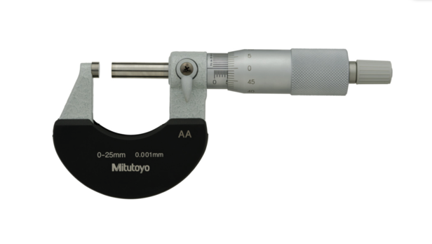 Mitutoyo 102-311 Outside Micrometer with Heat Ins. Plate 0-25mm, 0,001mm