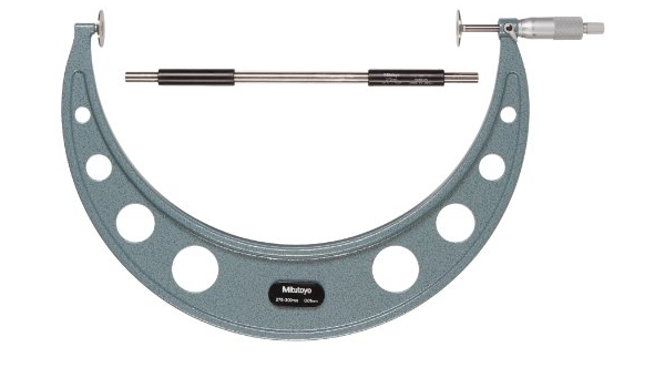Mitutoyo 123-112 Disc Micrometer, Hardened Steel Disks 275-300mm, Disk=30mm