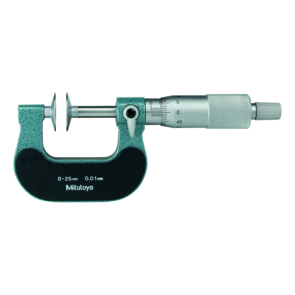 Mitutoyo 123-113 Disc Micrometer, Disks with Carbide Tips 0-25mm, Disk=20mm