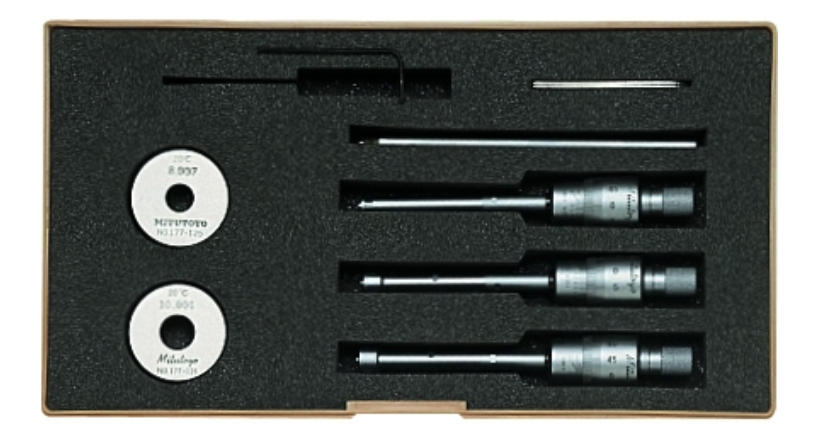 Mitutoyo 368-911 3-Point Internal Micrometer Holtest Set 6-12mm (3 pcs.)