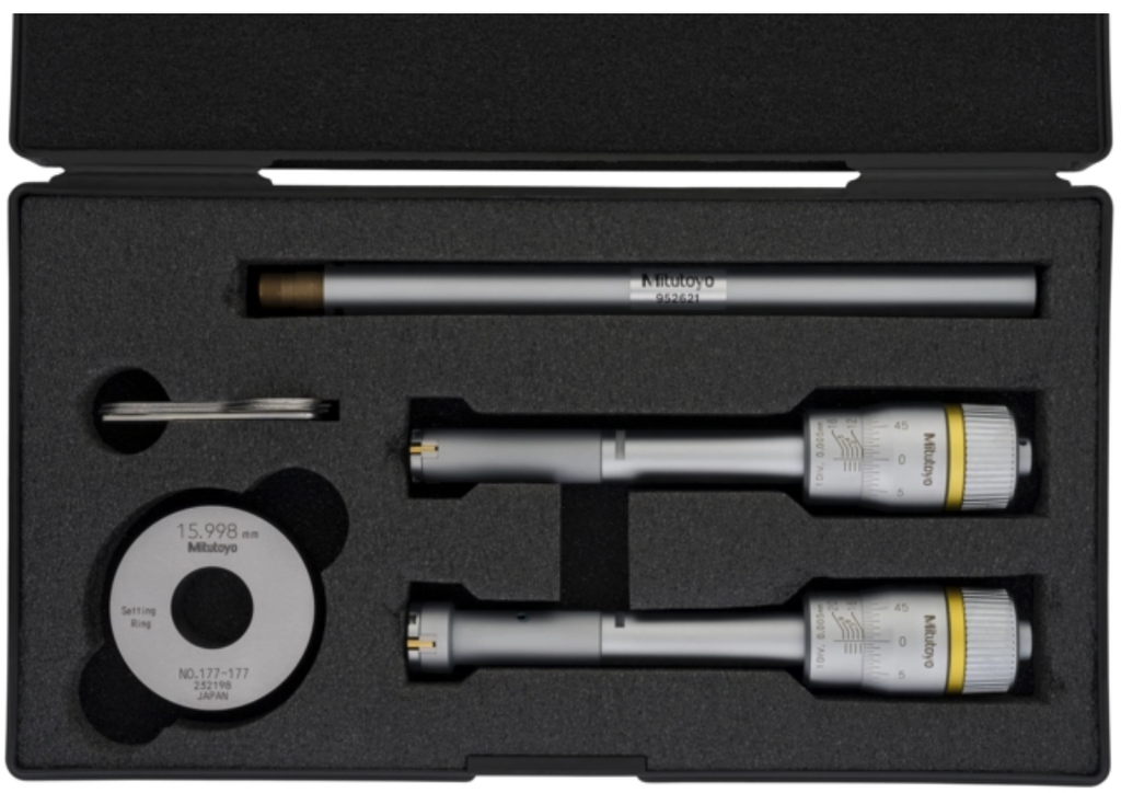 Mitutoyo 368-912 3-Point Internal Micrometer Holtest Set 12-20mm (2 pcs.)