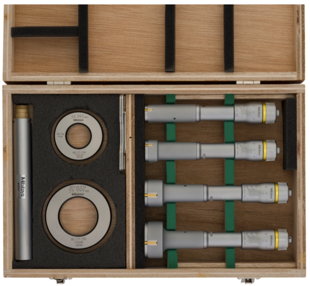 Mitutoyo 368-913 3-Point Internal Micrometer Holtest Set 20-50mm (4 pcs.)