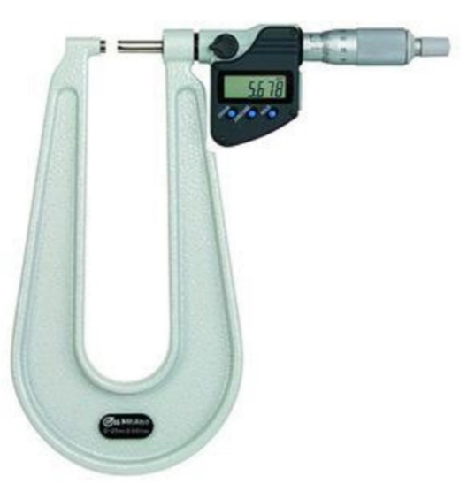 Mitutoyo 389-271-30 Digital Sheet Metal Micrometer IP65 0-25mm, Spherical Anvil/Spindle