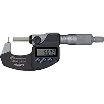 Mitutoyo 395-262-30 Digital Tube Micrometer, IP65 Spherical Anvil Flat Spindle, 0-25mm