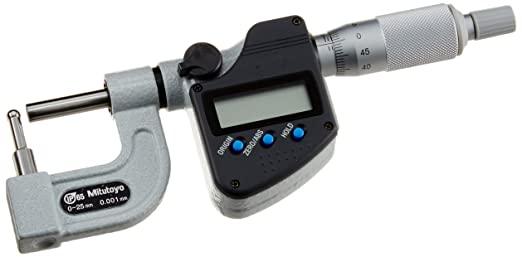 Mitutoyo 395-263-30 Digital Tube Micrometer, IP65 Spherical Anvil Flat Spindle, 0-25mm