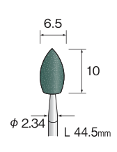 Yamazen Mounted Point φ6.5 Vlamvorm Korrel #120 (10 stuks)  