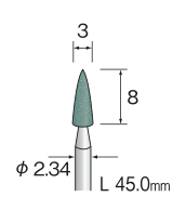 Yamazen Abrasive Rubber Point φ3 Spits Korrel #320 (10 stuks)  