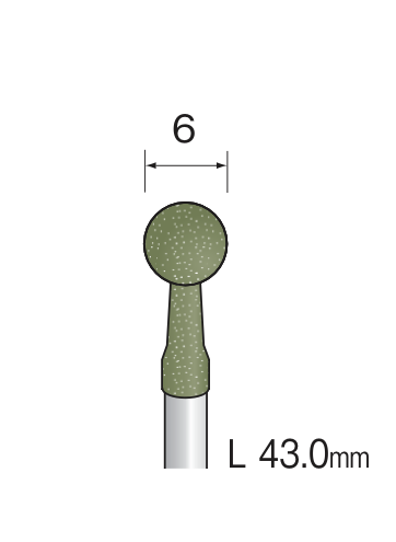Yamazen Abrasive Rubber φ6 Bolvormig Korrel #400