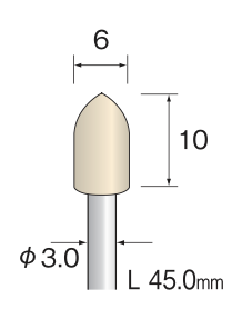 Yamazen Gevulde Viltstift φ6mm op stift φ3mm Kogelvorm (10 stuks)