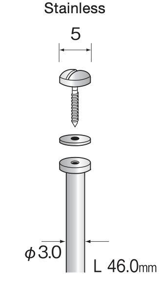 Yamazen RVS Stiftopname φ3mm L=46mm