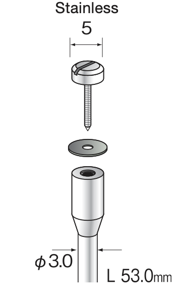 Yamazen RVS Stiftopname φ3mm L=53mm