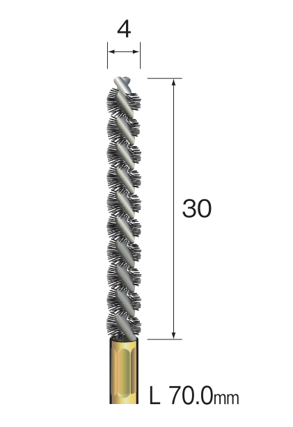 Yamazen Spiraalborstel Nylon φ4 (diamant geimpregneerd)