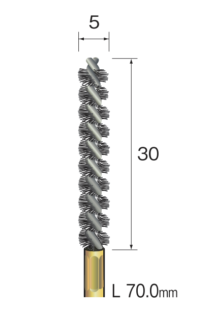 Yamazen Spiraalborstel Nylon φ5 (diamant geimpregneerd)