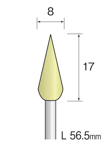 Yamazen Slijpstift φ8 Korrel #120 op steel φ3mm