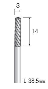 Yamazen VHM Stiftfrees φ3 Cilindrisch Met Kopradius