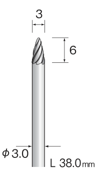 Yamazen VHM Stiftfrees φ3 Spits Aluminium Cut  