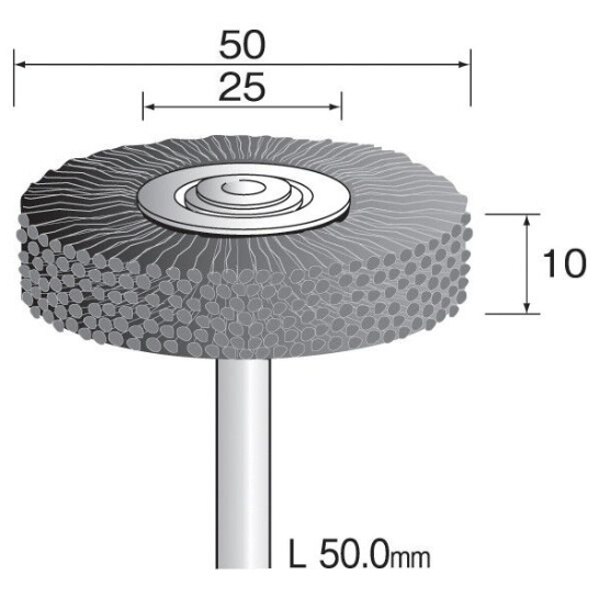 Yamazen Radiale Borstel 50mm op stift 6mm (wheeltype)