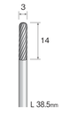 Yamazen VHM Stiftfrees φ3 Cilindrisch Met Kopradius