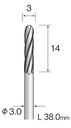 Yamazen VHM Stiftfrees φ3 Cilindrisch Kopsnijdend Aluminium Cut